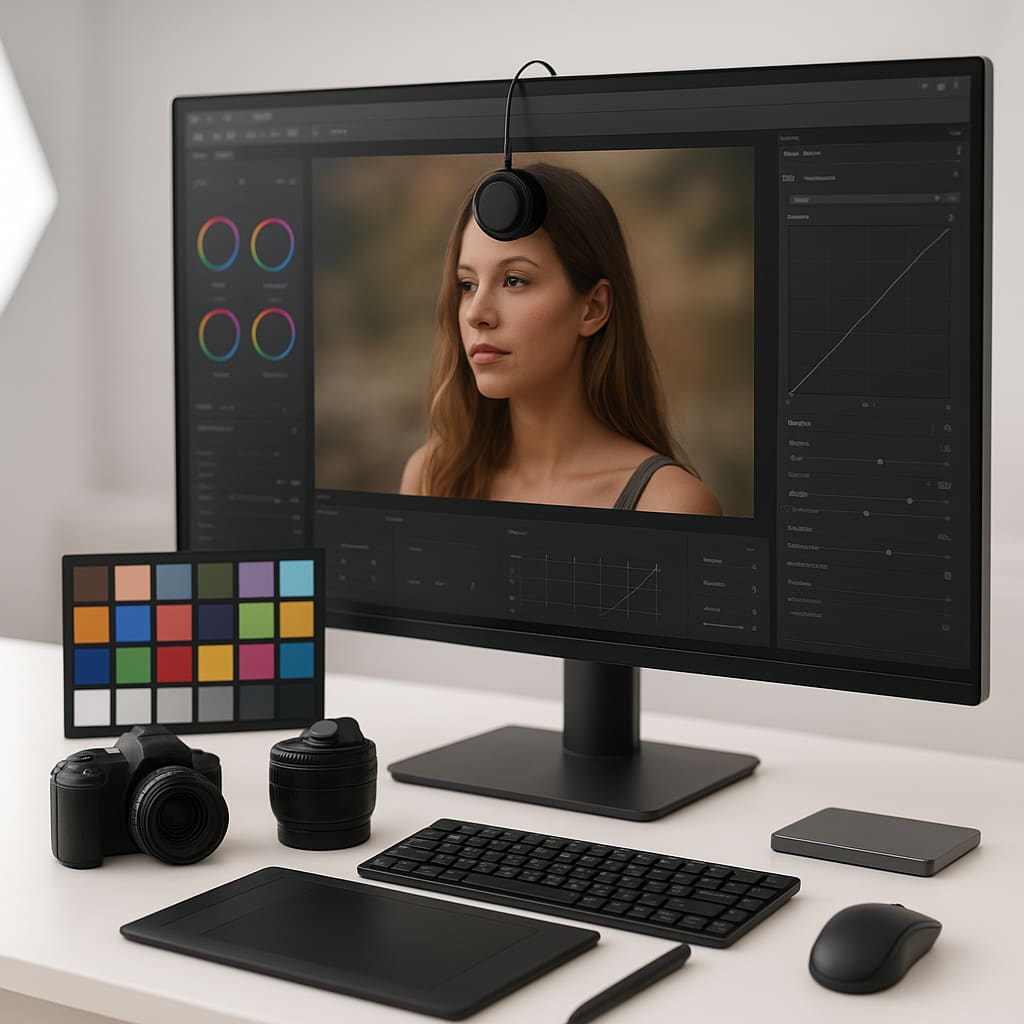 Arbeitsplatz für professionelle Foto-Retusche